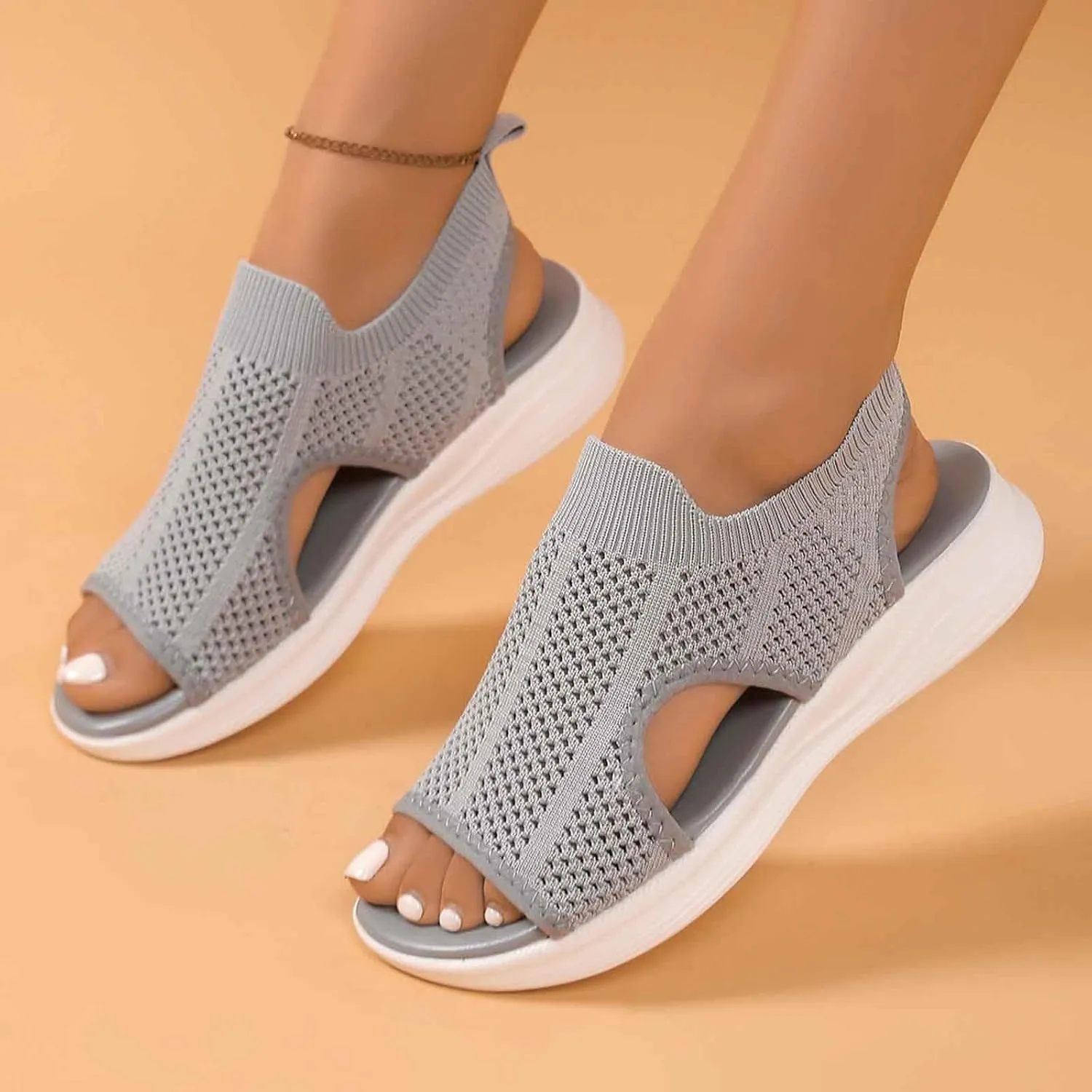 Women's Orthopedic Hiking Sandals with Arch Support - Breathable Sandal Non-Slip Sole for Plantar Fasciitis, Summer Outdoor Casual Beach Walking Shoes