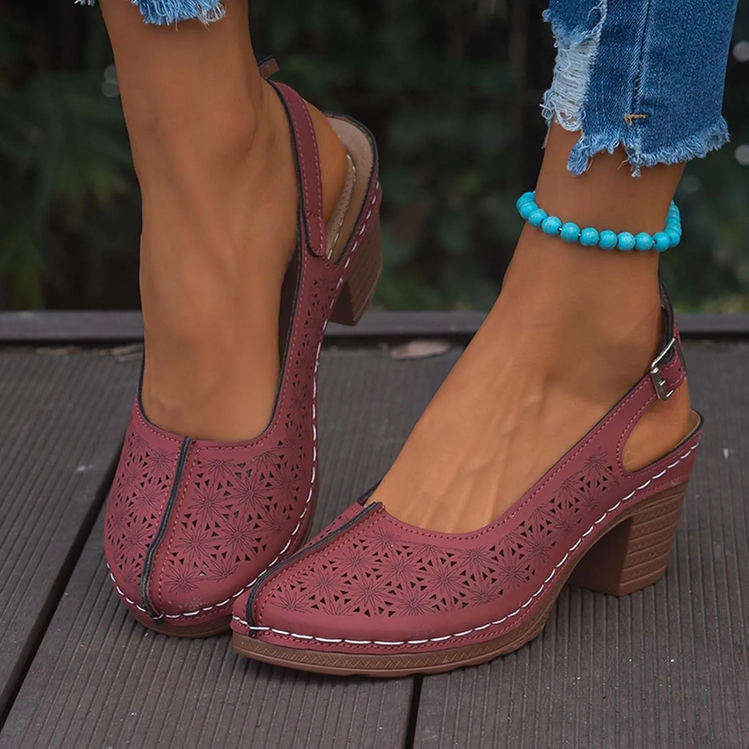 Womens Platform Sandals Open Toe Ankle Strap Chunky Block High Heeled Sandal Dressy Summer Casual Breathable Pump Sandals Shoes