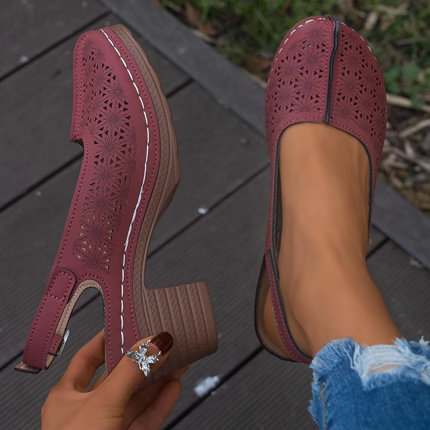 Womens Platform Sandals Open Toe Ankle Strap Chunky Block High Heeled Sandal Dressy Summer Casual Breathable Pump Sandals Shoes