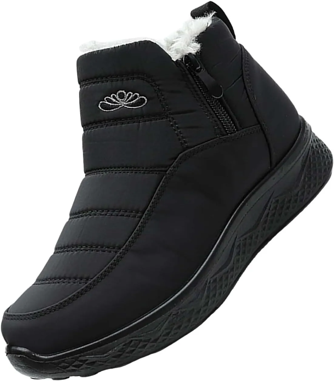 Women's Snow Boots with Heels Waterproof Slip On Boots Ladies Womens Warm Fur Lined Barefoot Shoes Grounded Footwear Hiking Rain Boots Women Mens Snow Booties
