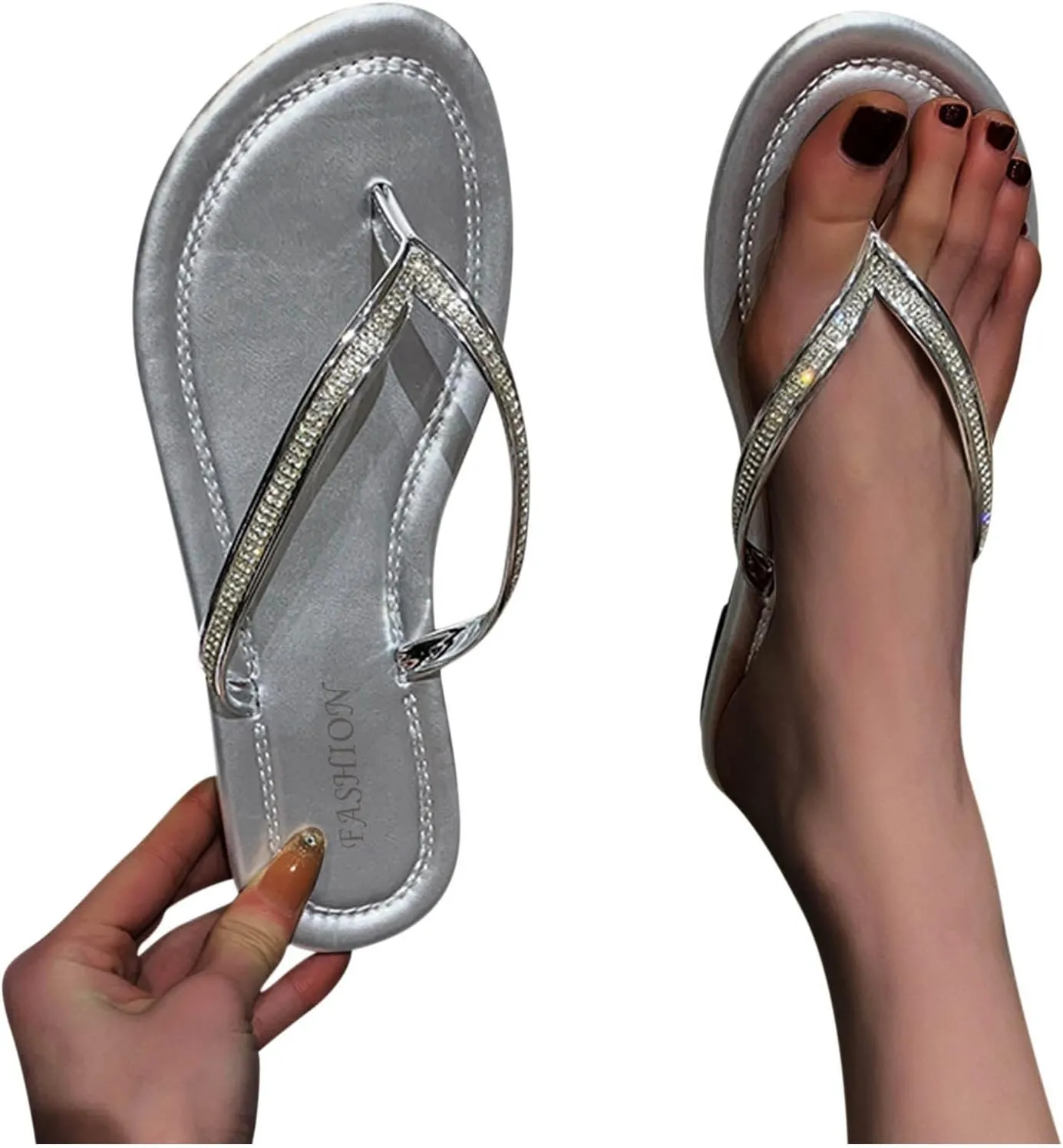 Women's Solid Clip Toe Slipper Faux Leather Casual Simple Sandal Flat Summer Spring Slide Beach Flip Flop
