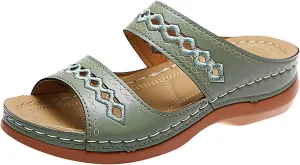 Womens Walking Slippers with Arch Support Arch Support Orthopedic Sandals Slip On Flip Flops Summer Dressy Vintage Cute Sandals Hollow Out Beach Shoes
