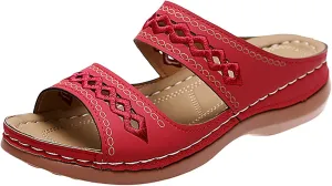 Womens Walking Slippers with Arch Support Arch Support Orthopedic Sandals Slip On Flip Flops Summer Dressy Vintage Cute Sandals Hollow Out Beach Shoes