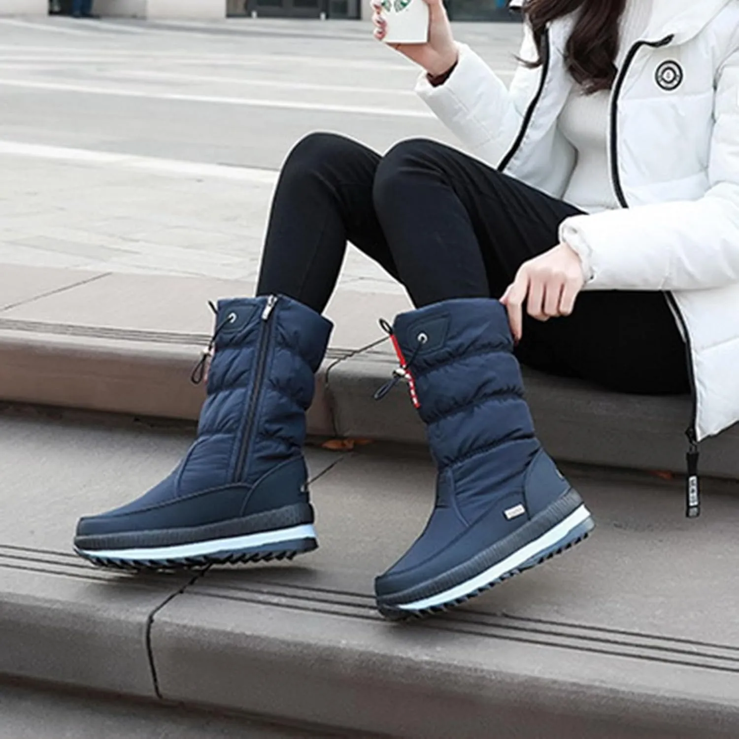 Women's Winter Boots Waterproof,Fashion Cold-Weather Warm Winter Shoes Women,Comfortable Breathable Fur Lined Snow Boots Women,for Hiking/Walking