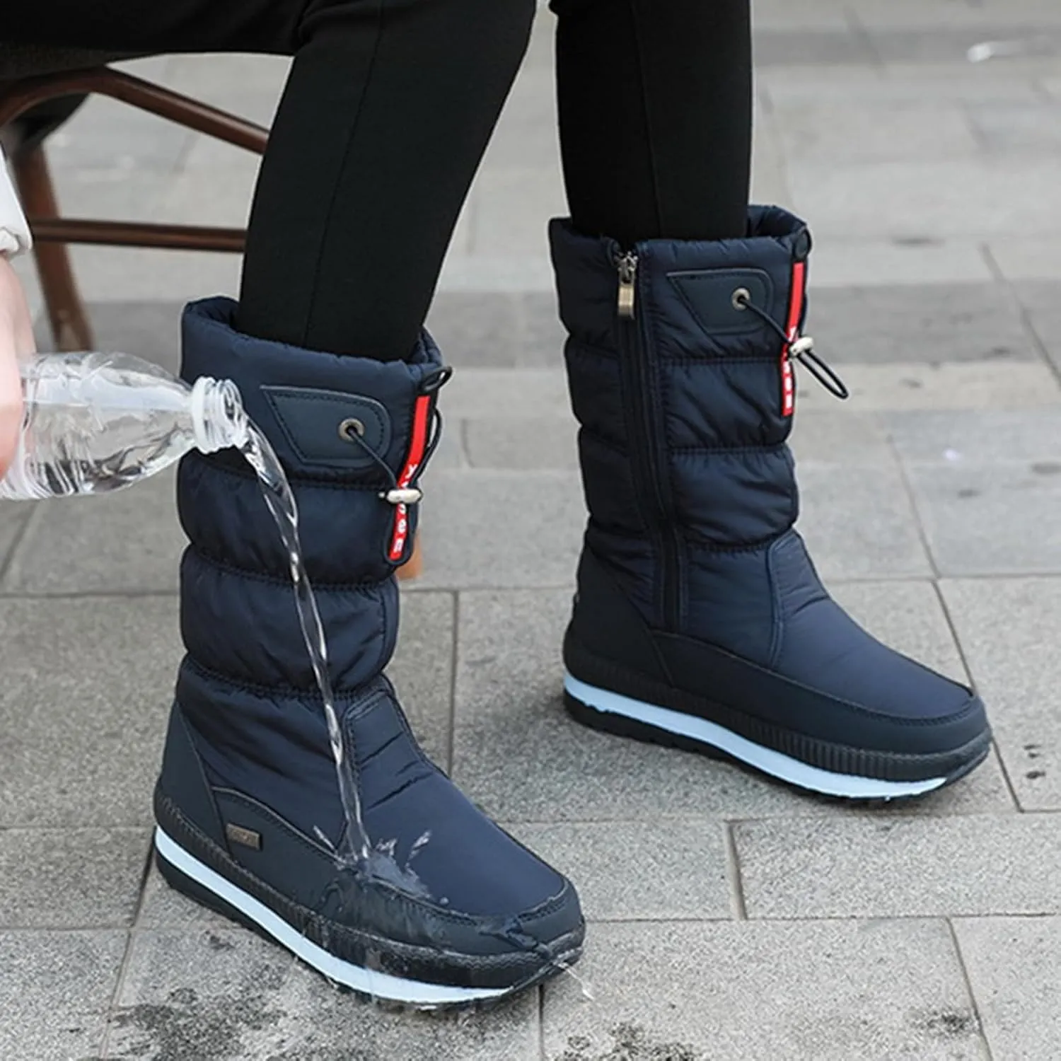 Women's Winter Boots Waterproof,Fashion Cold-Weather Warm Winter Shoes Women,Comfortable Breathable Fur Lined Snow Boots Women,for Hiking/Walking